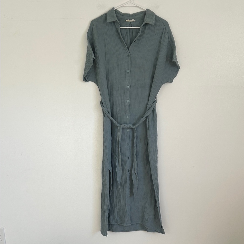Lush Teal Midi Dress with Belt